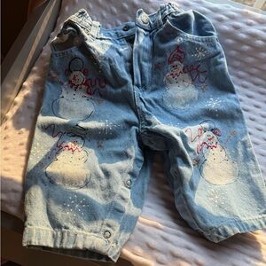 Kids Denim Snowman Jeans